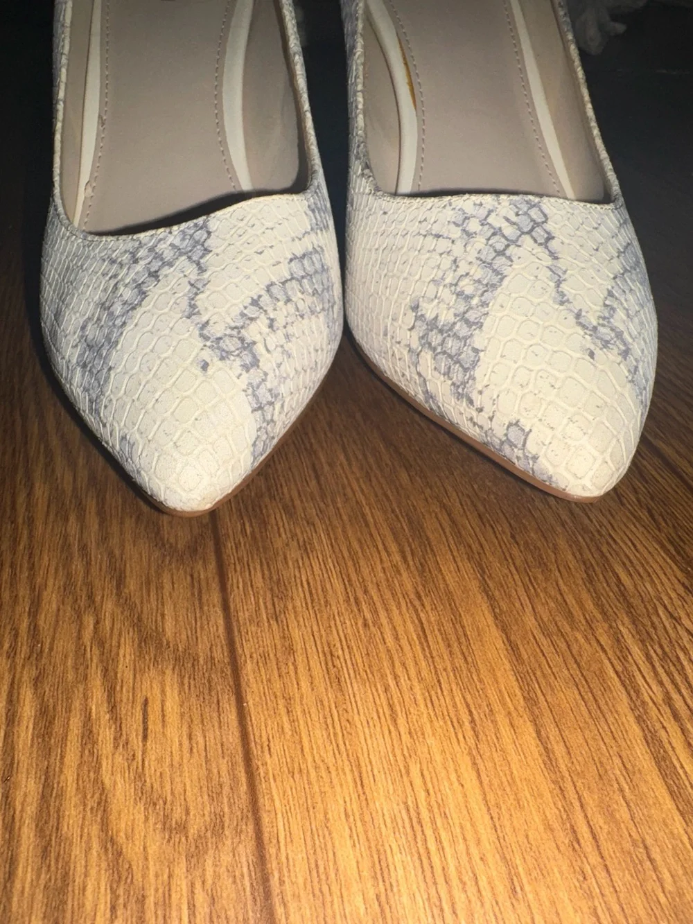 Cole Haan snakeskin block heel pumps size 7